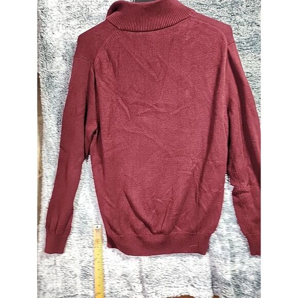 J Crew Sweater Mens‎ Large Maroon 1/4 Zip Pullover Cotton Knit Minimal Basic - Picture 14 of 16
